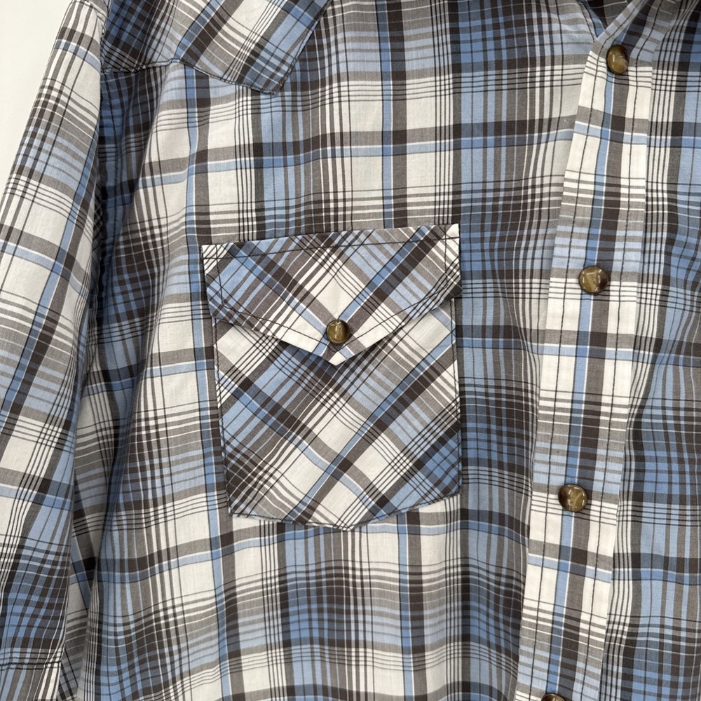 Pendleton Womens Blue Plaid Pearl Snap Frontier Shirt Size XXL Western Everyday - Picture 3 of 9
